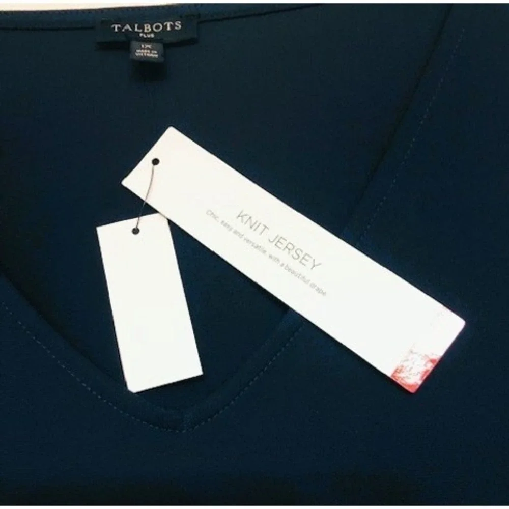 Talbots Shell Women's 1X Navy Knit Jersey Elegant Basic Piece Wrinkle-Free NWT - Picture 5 of 6